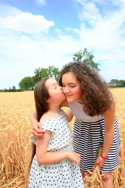 Tween Girls Kissing